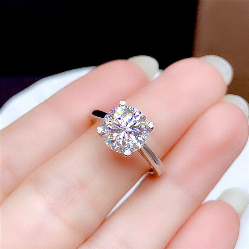 Wonderful Moissanite Ring 0.5CT 1CT 2CT 3CT VVS Fine Jewelry Wedding Ring - BridalSparkles