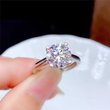 Wonderful Moissanite Ring 0.5CT 1CT 2CT 3CT VVS Fine Jewelry Wedding Ring - BridalSparkles