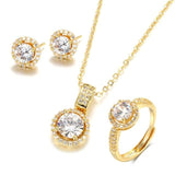 BEST SELLER - 18KGP AAA+ Cubic Zirconia Diamonds 4pcs Jewelry Set