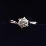 Snowflake Style I Carat Moissanite Solitaire Wedding Ring