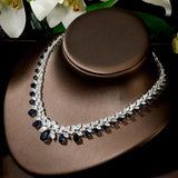 Lovely Fashion Teardrop AAA+ Cubic Zirconia Diamonds Necklace Set - BridalSparkles