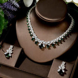 Lovely Fashion Teardrop AAA+ Cubic Zirconia Diamonds Necklace Set - BridalSparkles