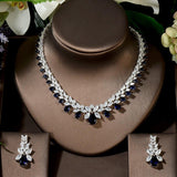 Lovely Fashion Teardrop AAA+ Cubic Zirconia Diamonds Necklace Set - BridalSparkles
