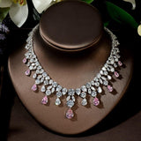 Luxury New Design AAA+ Cubic Zirconia Diamonds Large Bridal Choker Set - BridalSparkles