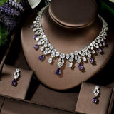 Luxury New Design AAA+ Cubic Zirconia Diamonds Large Bridal Choker Set - BridalSparkles