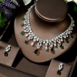 Luxury New Design AAA+ Cubic Zirconia Diamonds Large Bridal Choker Set - BridalSparkles