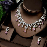 Luxury New Design AAA+ Cubic Zirconia Diamonds Large Bridal Choker Set - BridalSparkles