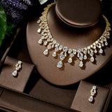 Luxury New Design AAA+ Cubic Zirconia Diamonds Large Bridal Choker Set - BridalSparkles