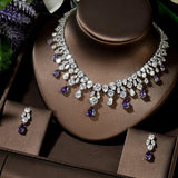 Luxury New Design AAA+ Cubic Zirconia Diamonds Large Bridal Choker Set - BridalSparkles