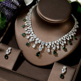 Luxury New Design AAA+ Cubic Zirconia Diamonds Large Bridal Choker Set - BridalSparkles