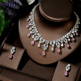 Luxury New Design AAA+ Cubic Zirconia Diamonds Large Bridal Choker Set - BridalSparkles