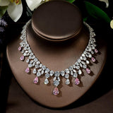 Luxury New Design AAA+ Cubic Zirconia Diamonds Large Bridal Choker Set - BridalSparkles