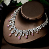 Luxury New Design AAA+ Cubic Zirconia Diamonds Large Bridal Choker Set - BridalSparkles