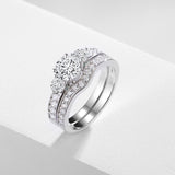Dazzling 2 Pieces AAAA Simulated Diamond Wedding Ring Set - BridalSparkles