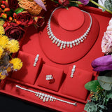 High Quality Flowers Chokers AAA+ Cubic Zirconia Diamonds Wedding Bridal Jewelry Set