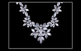 Exquisite AAA+ Cubic Zirconia Diamonds Floral Design Bridal Set - BridalSparkles