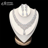 New Luxury High Quality AAA+ CZ Diamonds Bridal Necklace Set - BridalSparkles