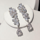 New Luxury High Quality AAA+ CZ Diamonds Bridal Necklace Set - BridalSparkles