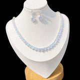 Beautiful Fashion Shiny Geometric AAA+ CZ Diamonds Bridal Jewelry Wedding Set - BridalSparkles