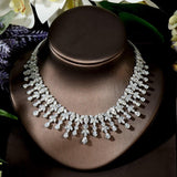 Tassel teardrop Design AAA+ CZ Diamonds Full Wedding Jewelry Set - BridalSparkles
