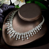 Tassel teardrop Design AAA+ CZ Diamonds Full Wedding Jewelry Set - BridalSparkles