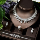Brilliant AAA+ Cubic Zirconia Diamonds 4 Pcs Wedding Jewelry Sets