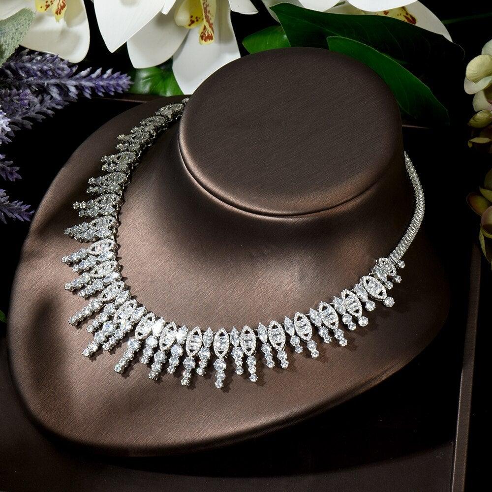 Brilliant AAA+ Cubic Zirconia Diamonds 4 Pcs Wedding Jewelry Sets - BridalSparkles