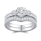 Dazzling 2 Pieces AAAA Simulated Diamond Wedding Ring Set