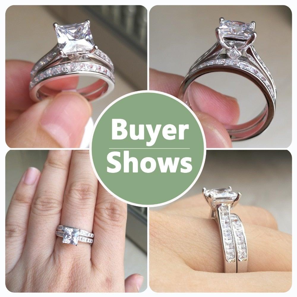 Marvellous  Princess Cut AAAA Simulated Diamond Wedding Ring - BridalSparkles