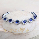 Blue AAA+ Zirconia Crystals Costume Fine Jewellery Wedding Bridal Jewelry Sets - BridalSparkles