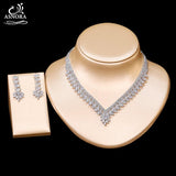 New Luxury AAA+ Zircon Diamonds Necklace and Earrings 2 Piece Set