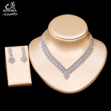 New Luxury AAA+ Zircon Diamonds Necklace and Earrings 2 Piece Set - BridalSparkles