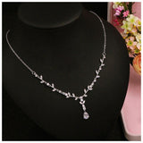 Classic Big Dripping Long Pendant AAA+ Cubic Zirconia Jewelry Set - BridalSparkles