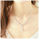 Classic Big Dripping Long Pendant AAA+ Cubic Zirconia Jewelry Set - BridalSparkles