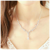 Classic Big Dripping Long Pendant AAA+ Cubic Zirconia Jewelry Set - BridalSparkles