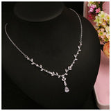 Classic Big Dripping Long Pendant AAA+ Cubic Zirconia Jewelry Set - BridalSparkles