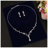Classic Big Dripping Long Pendant AAA+ Cubic Zirconia Jewelry Set - BridalSparkles