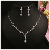 Classic Big Dripping Long Pendant AAA+ Cubic Zirconia Jewelry Set - BridalSparkles