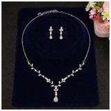 Classic Big Dripping Long Pendant AAA+ Cubic Zirconia Jewelry Set - BridalSparkles