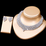 Luxury Dazzling AAA+ Cubic Zircon Diamonds Necklace and Earrings Set - BridalSparkles