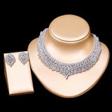 Luxury Dazzling AAA+ Cubic Zircon Diamonds Necklace and Earrings Set