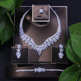 2021 Fashion AAAA Cubic Zircon Diamonds Earrings and Necklace Jewelry Set - BridalSparkles
