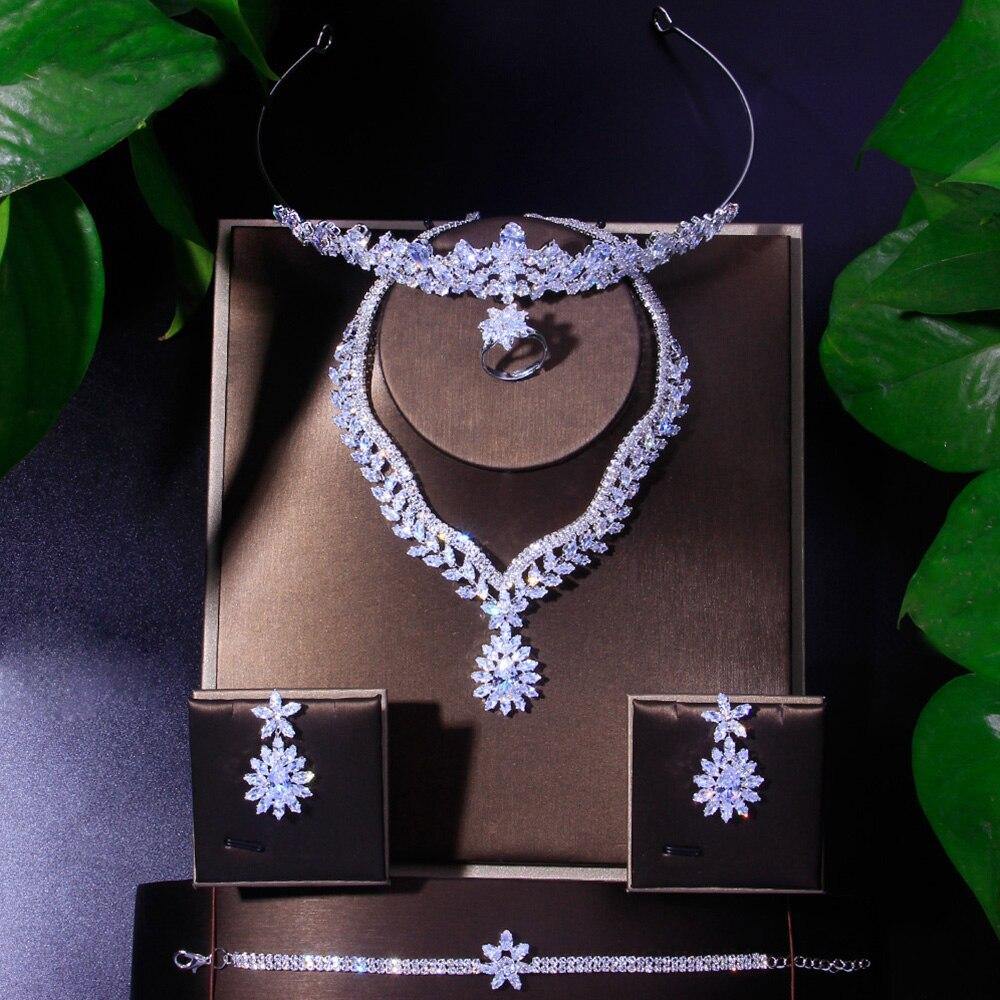 High Quality AAAA Cubic Zirconia Diamonds Jewelry Wedding Set - BridalSparkles