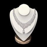 New Luxury High Quality AAA+ CZ Diamonds Bridal Necklace Set - BridalSparkles