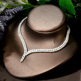 Stunning Noble Luxury AAA+ CZ Diamonds Luxury Necklace and Earring Set - BridalSparkles