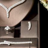 Stunning Noble Luxury AAA+ CZ Diamonds Luxury Necklace and Earring Set - BridalSparkles