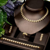 4 Piece Luxury Cubic Zirconia Diamonds Geometric Design Wedding Jewelry