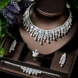 Luxury AAA+ Cubic Zirconia Diamonds Geometric Design Wedding Set - BridalSparkles