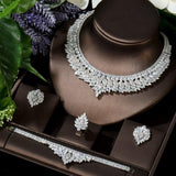Luxury New Fashion White Gold AAA+ Cubic Zirconia Drip Style Jewelry Set
