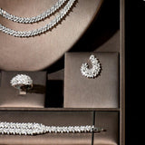 Luxury Latest Design AAA+ Cubic Zirconia Diamonds Large Bridal Jewelry Set - BridalSparkles